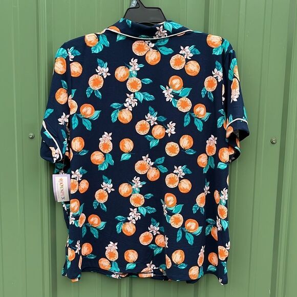 Dreamy Soft Short Sleeve Knit Notch Collar Top & Shorts Pajama 2-Pc Set Size 3X - Picture 3 of 8